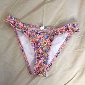 Pink Floral Bikini Style Bottom Swimsuit